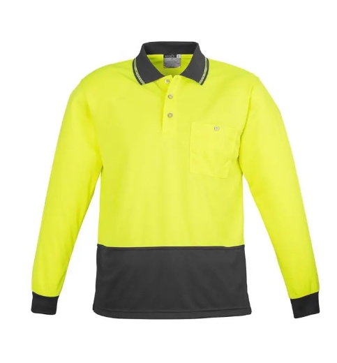 Picture of Syzmik, Unisex Hi Vis Basic Spliced L/S Polo